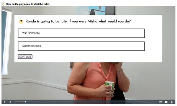 video overlaid with interactive multiple choice buttons - Sprout Labs